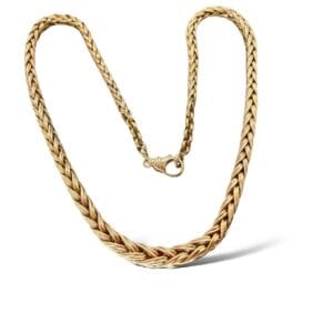 Collier maille palmier or jaune