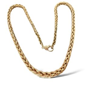 Collier maille palmier or jaune