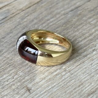Bague grenats diamants en or 18 carats d’occasion