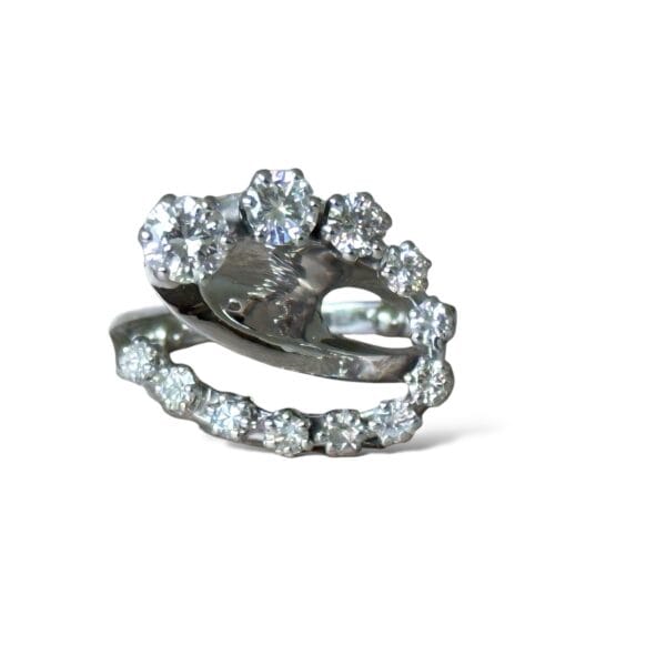 Bague serpentine diamants en or 18 carats d'occasion