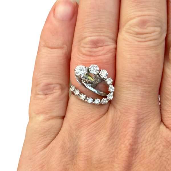 Bague serpentine diamants en or 18 carats d'occasion