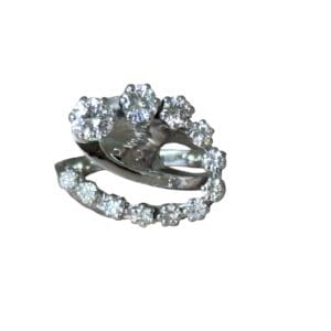 Bague serpentine diamants en or 18 carats d’occasion