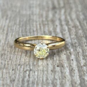 Solitaire diamant jaune en or 18 carats d’occasion