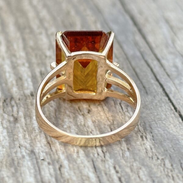 Bague topaze imperiale orange or 18 carats occasion