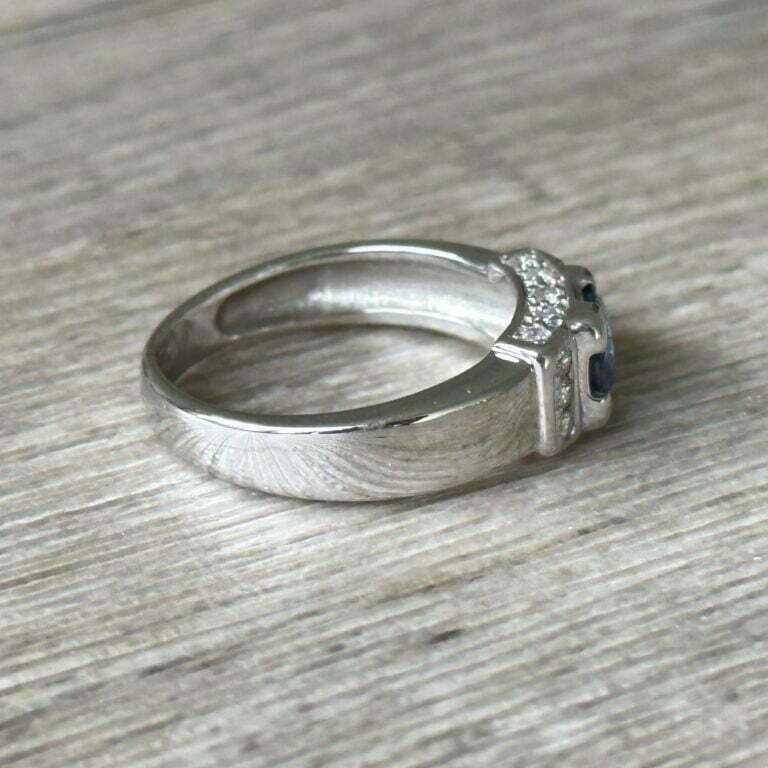 Bague En Or Blanc 18 Carats Avec Diamant (0.22 Carats) - Taille 52 - Occasion Remise à Neuf