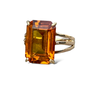 Bague topaze orange en or 18 carats d’occasion