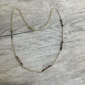 Collier saphirs rubis en or 18 carats d’occasion