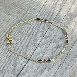 Bracelet saphirs rubis en or 18 carats d’occasion