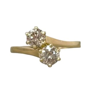 Bague toi et moi diamants en or 18 carats d’occasion