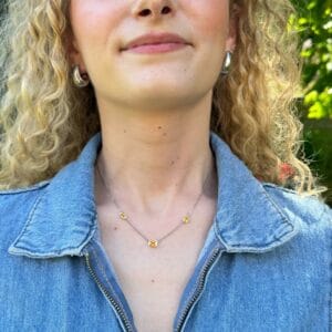 Collier saphirs jaunes en or 18 carats d’occasion