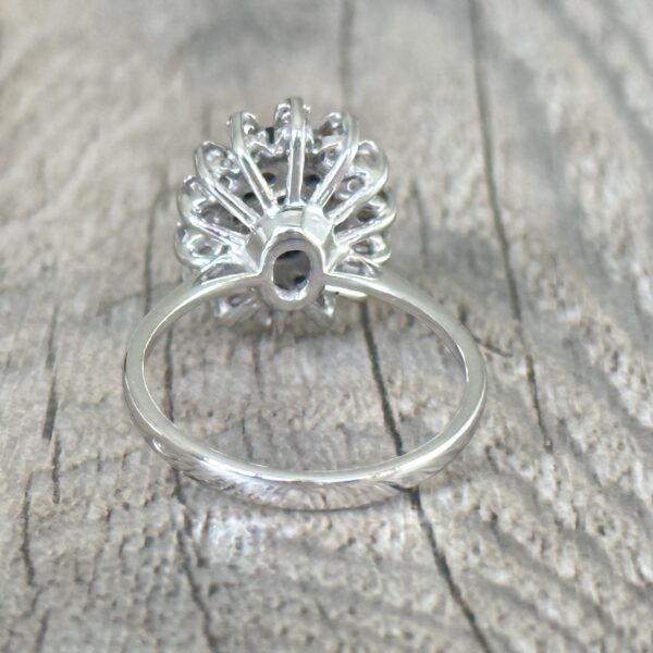 bague Marguerite saphir diamants or 18 carats occasion