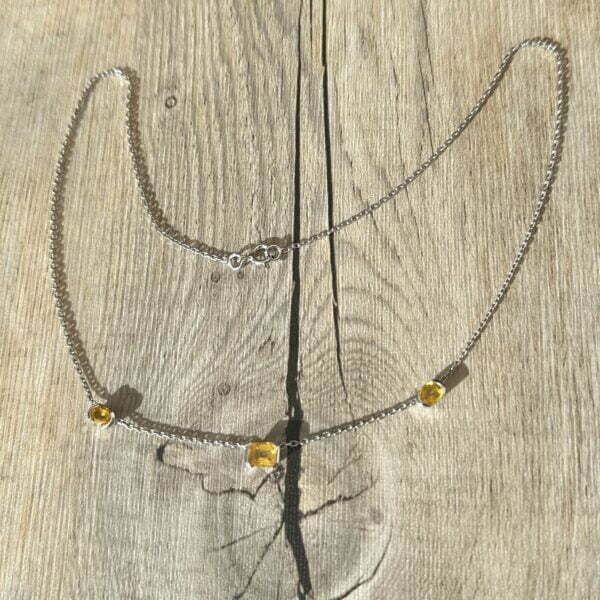 Collier saphirs jaune or 18 carats occasion