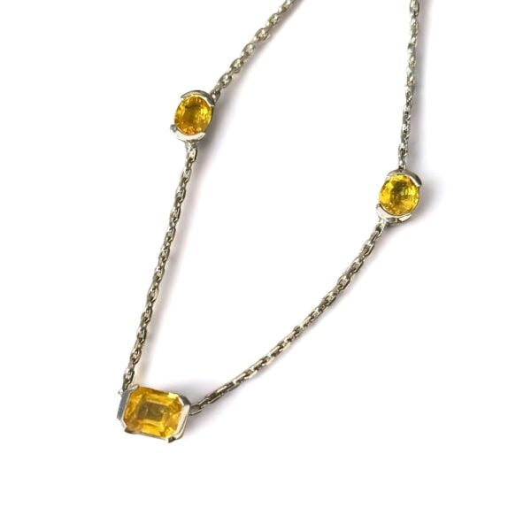 Collier saphirs jaune or 18 carats occasion