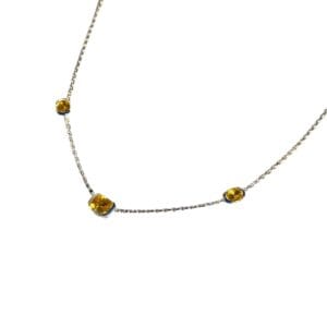 Collier saphirs jaunes en or 18 carats d'occasion