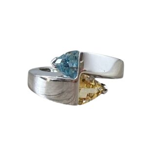 Bague toi et moi tourmalines en or 18 carats