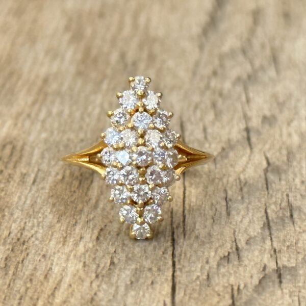 Bague marquise diamants or 18 carats occasion