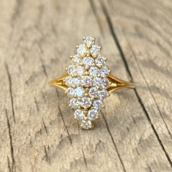 Bague marquise diamants or 18 carats occasion