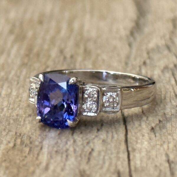 Bague Tanzanite diamants or 18 carats occasion