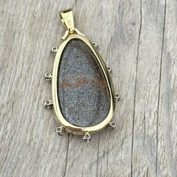 Pendentif opale diamants or 18 carats occasion
