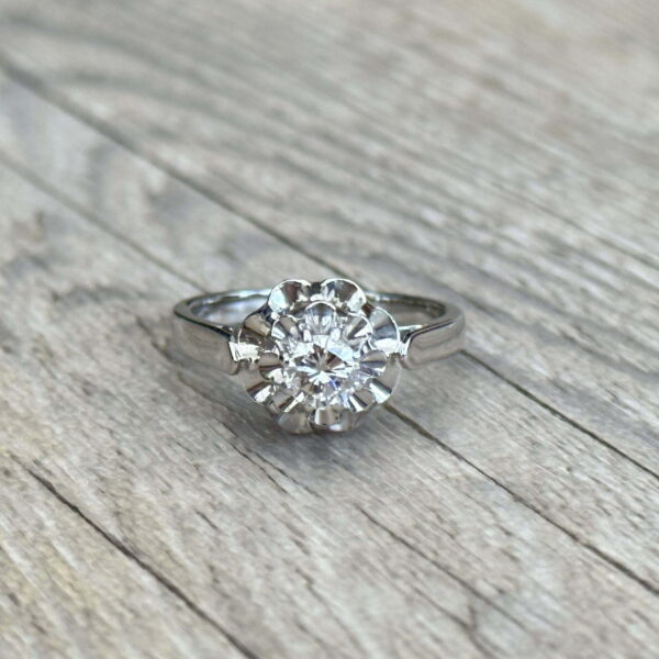 Solitaire diamant 0,33 carat or 18 carats