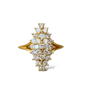 Bague marquise diamants or jaune