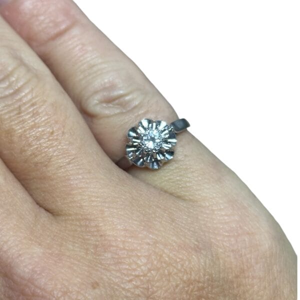 Solitaire diamant 0,33 carat or 18 carats