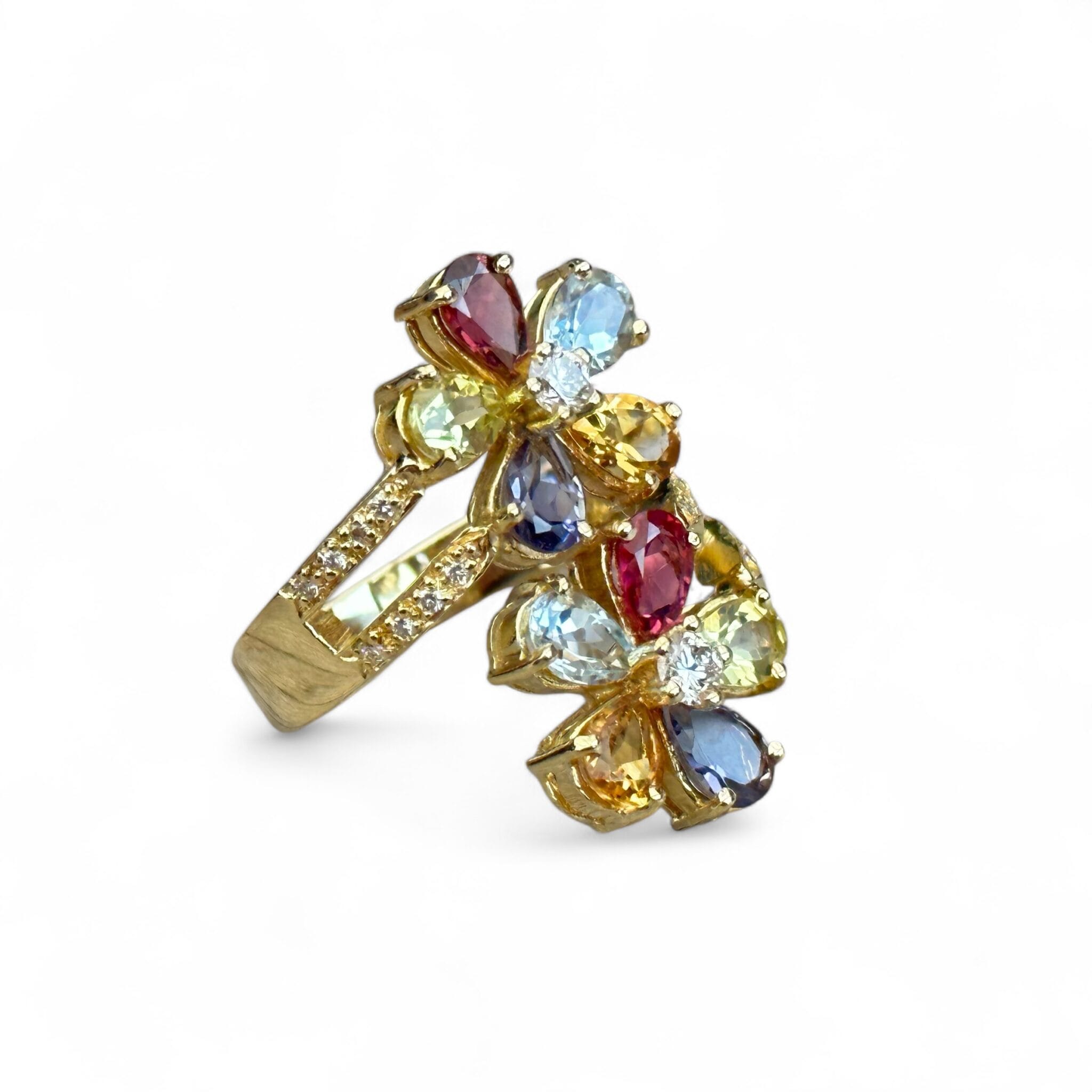 Belle Croix En Or 18 Carats Avec Pierres Fines (saphirs, Rubis, émeraudes) - Poids 1,35 Gr - Neuf Avec étiquettes