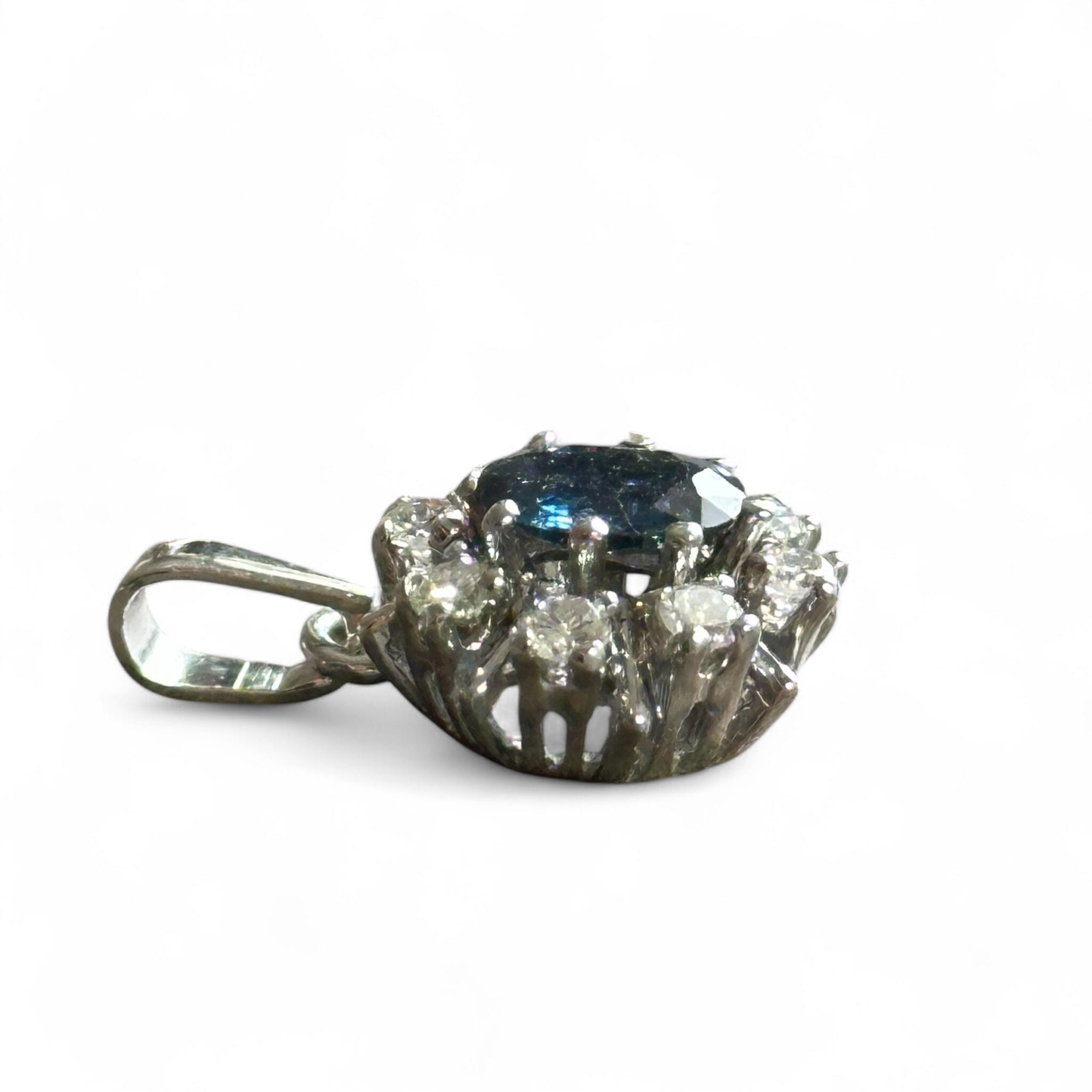 Pendentif Fleur Marguerite En Or 18 Carats Bicolore | Sertie D'une Circonite | Dimensions 20x17mm | Neuf Avec étiquettes
