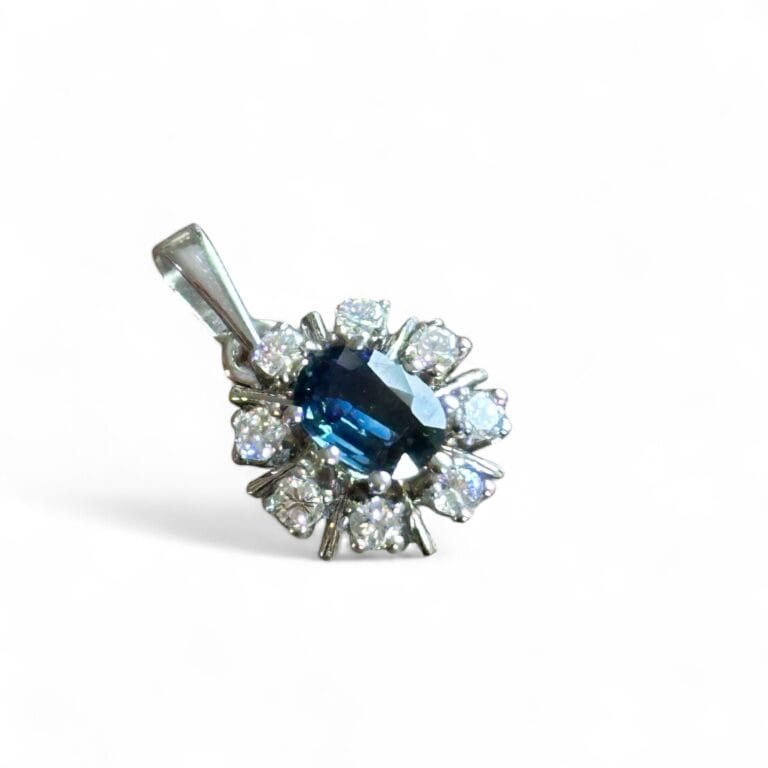 Pendentif Marguerite Saphir 0.30 carat & Diamants 