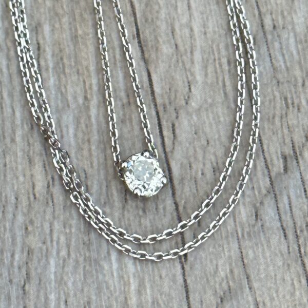 Collier diamant coussin en or 18 carats