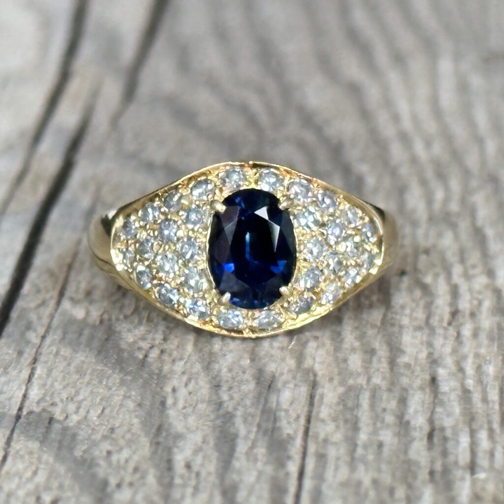 Bague Dolly-Bijoux Argent 925 Rhodié - Saphir Bleu Et Pavage Diamants Cz - Taille 58 - Neuf étiquettes
