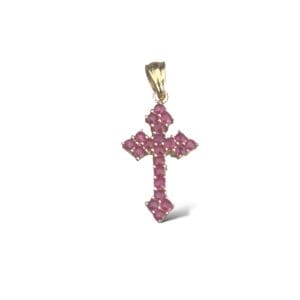 Pendentif croix rubis en or 18 carats