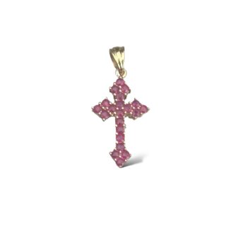 Pendentif croix rubis en or 18 carats