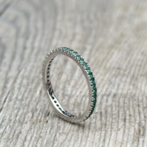 Alliance tour complet émeraudes en or 18 carats