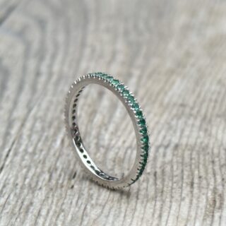 Alliance tour complet émeraudes en or 18 carats