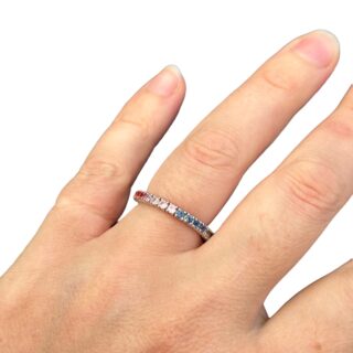 Alliance tour complet saphirs multicolores