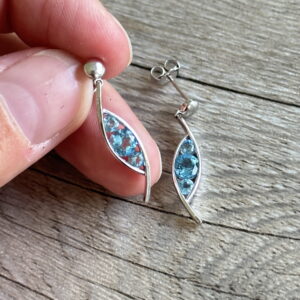 Boucles d’oreilles trilogie de topaze en or 18 carats