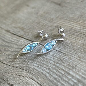 Boucles d’oreilles trilogie de topaze en or 18 carats