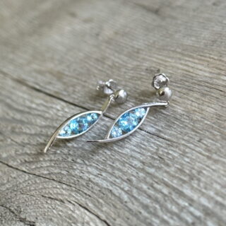 Boucles d&rsquo;oreilles trilogie de topaze en or 18 carats