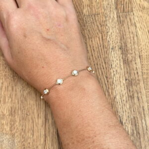 Bracelet chaîne serti diamants or 18 carats