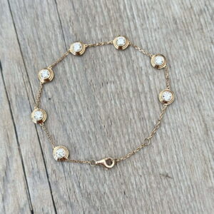 Bracelet chaîne serti diamants or 18 carats