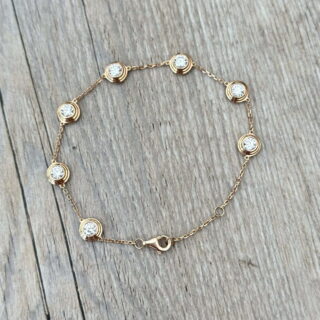 Bracelet chaîne serti diamants or 18 carats