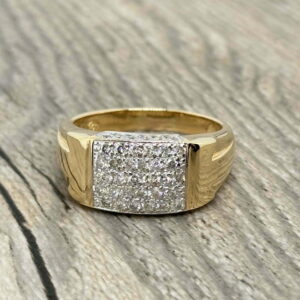 Chevalière diamants en or 18 carats