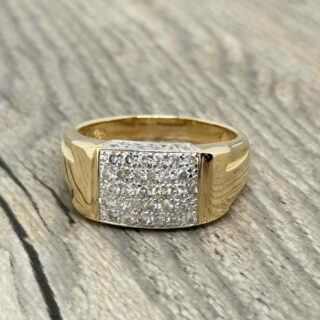 Chevalière diamants en or 18 carats