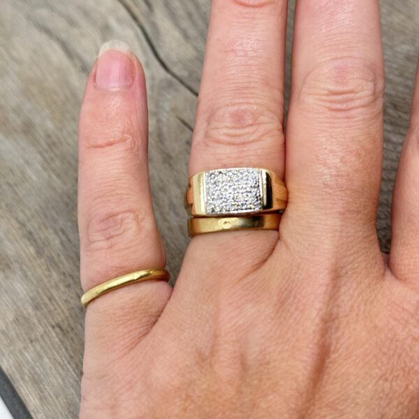 Chevalière diamants en or 18 carats