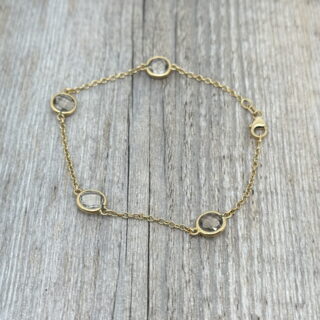 Bracelet quartz fumés en or 18 carats