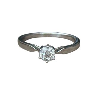 Solitaire en or blanc 18 carats d’occasion