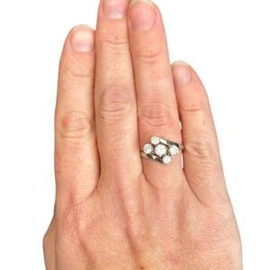 Bague en or 18 carats d’occasion avec diamants