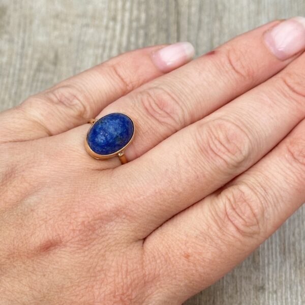 Bague lapis lazuli en or 18 carats d'occasion