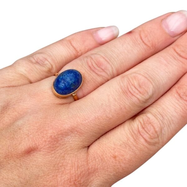 Bague lapis lazuli en or 18 carats d'occasion